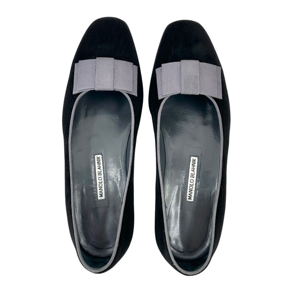 Manolo Blahnik Other - Manolo Blahnik Black Suede Black Tie Opera Pumps Loafers Formal Dress Shoes sz 9